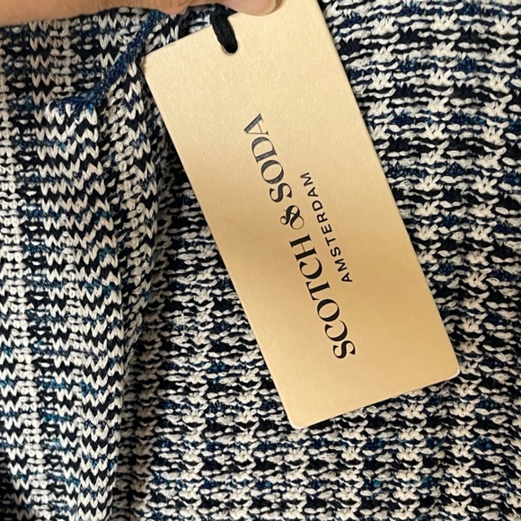 Scotch & Soda Amsterdam NWT Mens Knit Cardigan Size M Blue White Button Front - Picture 7 of 16